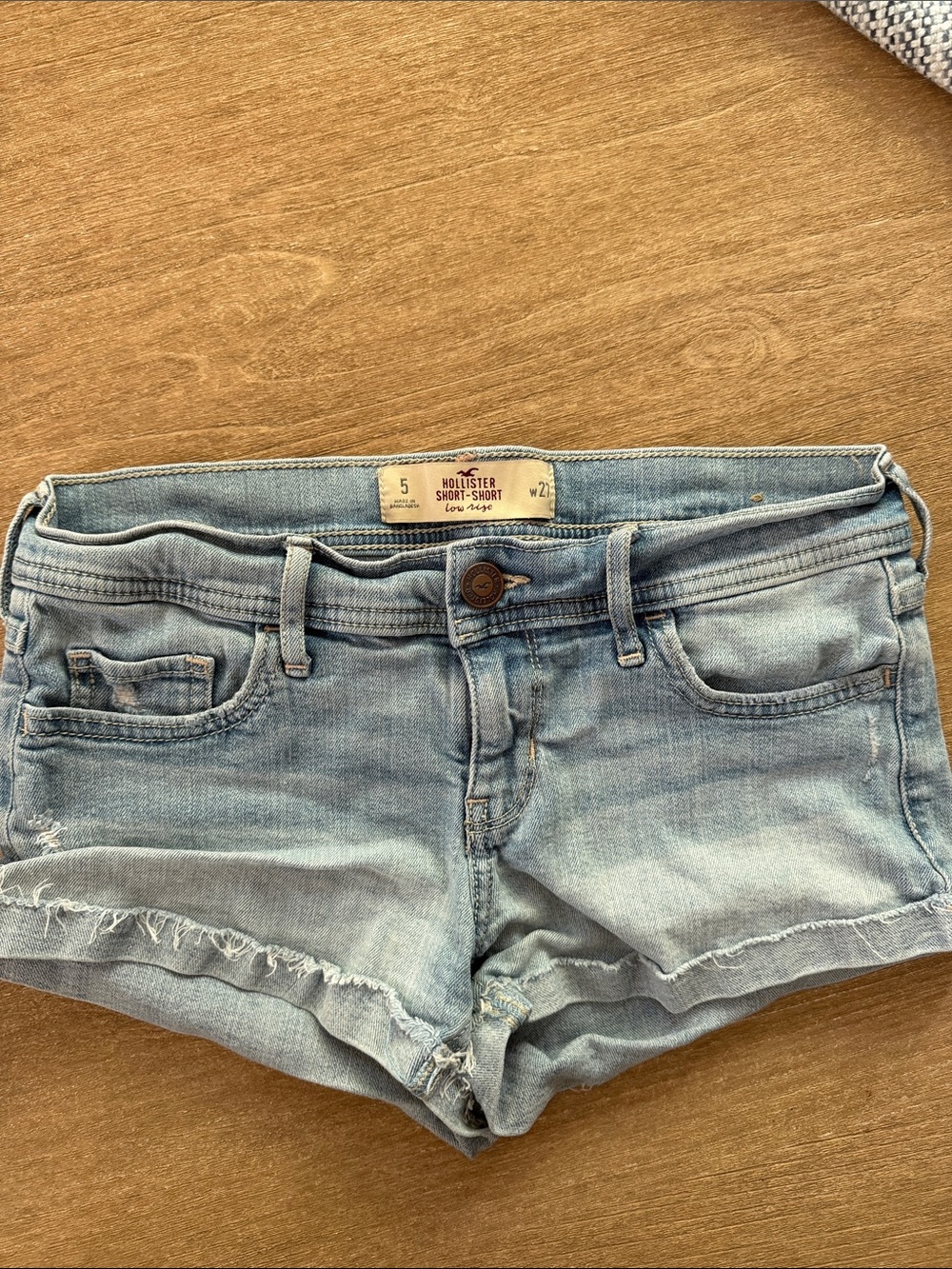 Hollister Light Wash Denim Cutoff Shorts